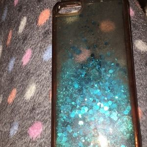 Iphone 5 or se glitter water case